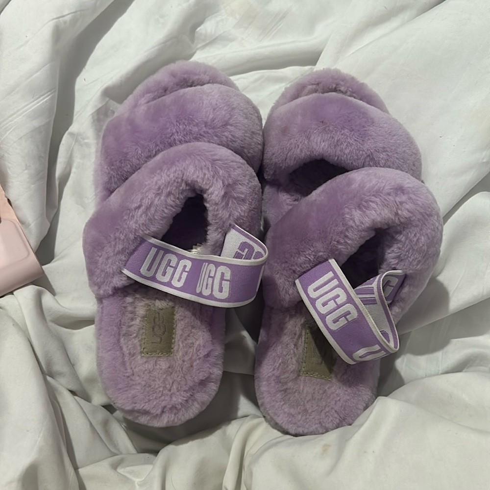 Purple Ugg slides